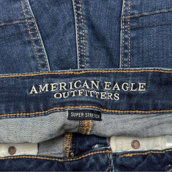 {AE American Eagle} "Hi Rise Shortie" Bootie Micro Mini Stretch Denim Shorts - Picture 3 of 5
